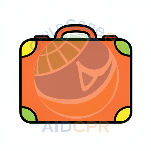 Orange suitcase with rounded corners