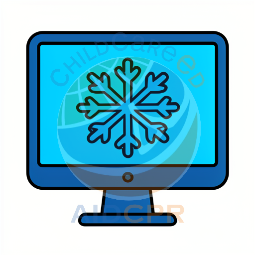 Computer screen showing snowflake icon