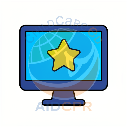 Computer screen showing yellow star - ChildCareEd