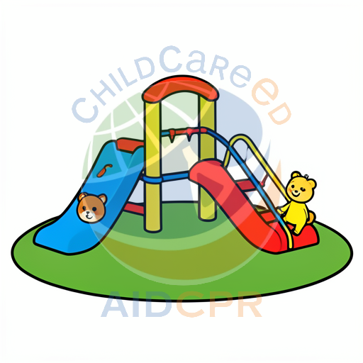 Bear sliding down blue slide dotted tracing worksheet - ChildCareEd