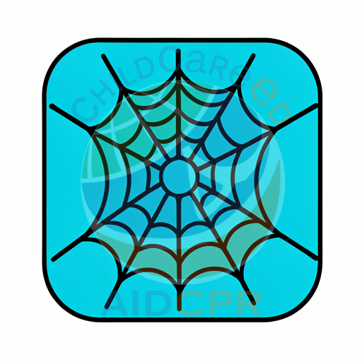 Spider web pattern on blue background