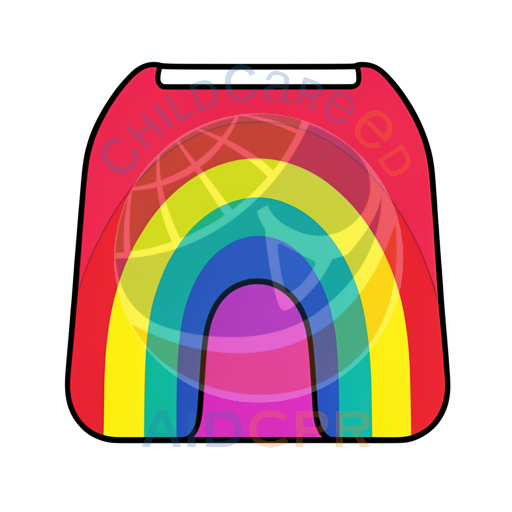 Rainbow arch inside red container