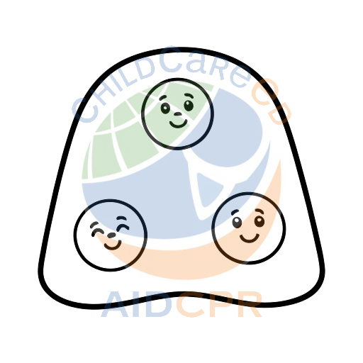 Three smiling faces inside a blue shape coloring page