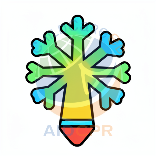 Colorful snowflake with rainbow gradient