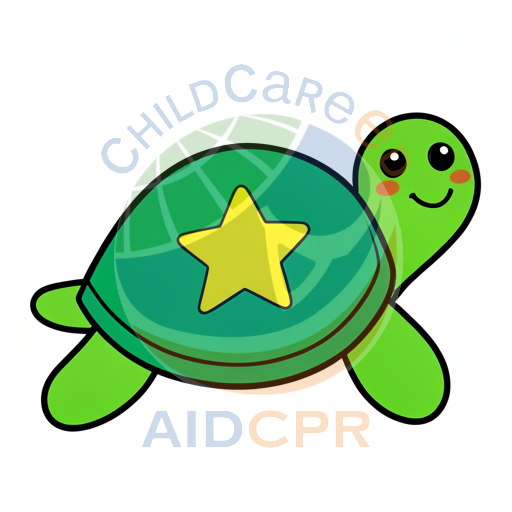Green turtle with yellow star on shell