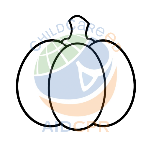 Pumpkin with three rounded sections coloring page