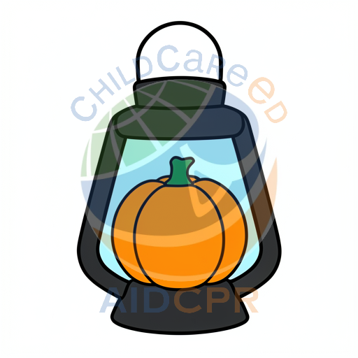 Pumpkin inside a black lantern