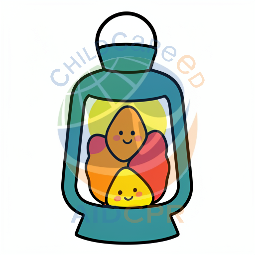 Happy candy lantern with smiling faces