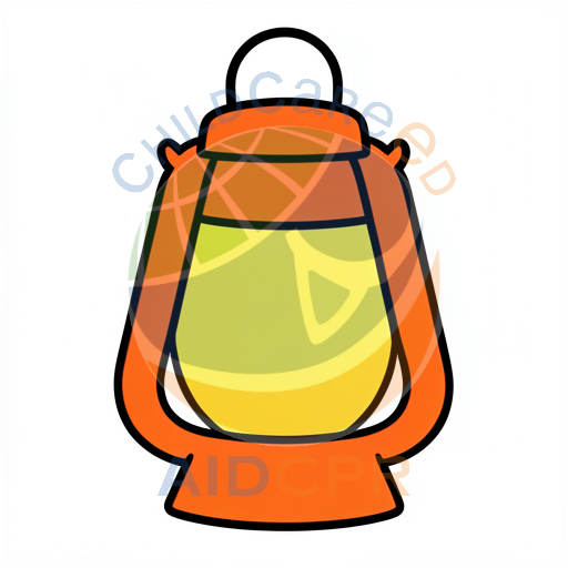 Yellow light inside orange lantern