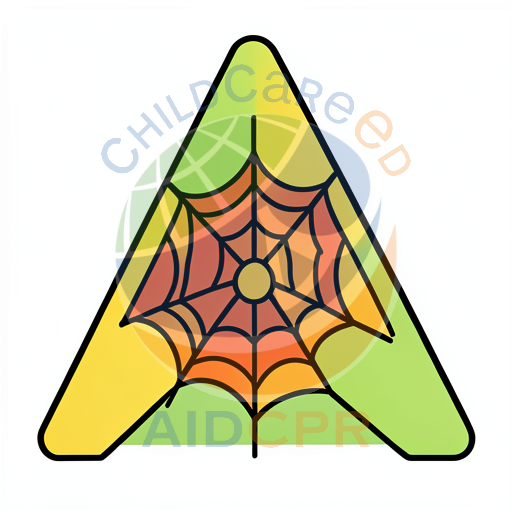 Colorful Triangle with Spider Web Pattern