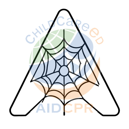 Colorful Triangle with Spider Web Pattern coloring page