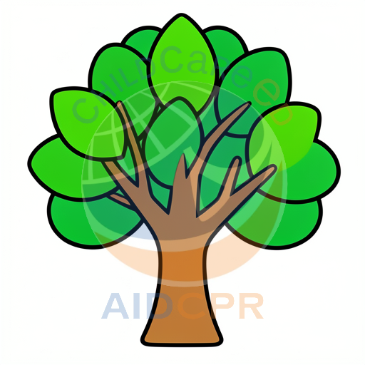 Green leafy tree with brown trunk