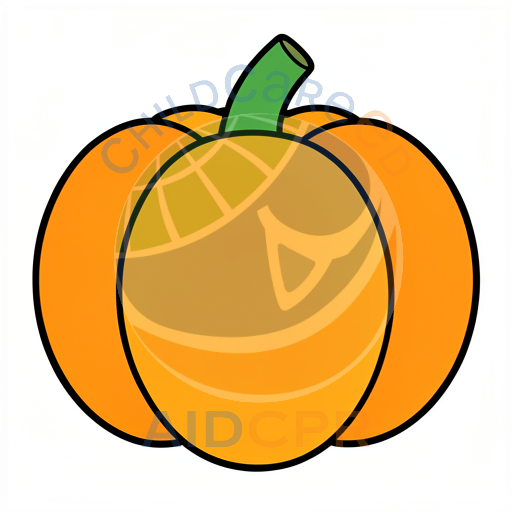 Cartoon pumpkin with three orange sections