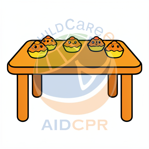Five cute cupcakes with faces on a table