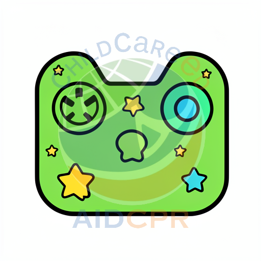 Green game controller with star decorations