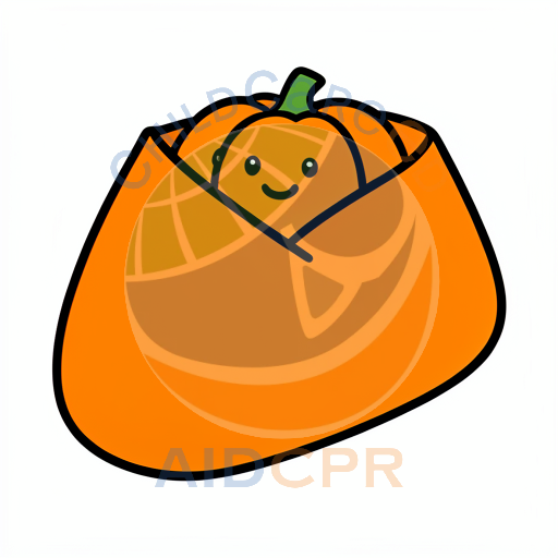 Cartoon pumpkin with cheerful expression