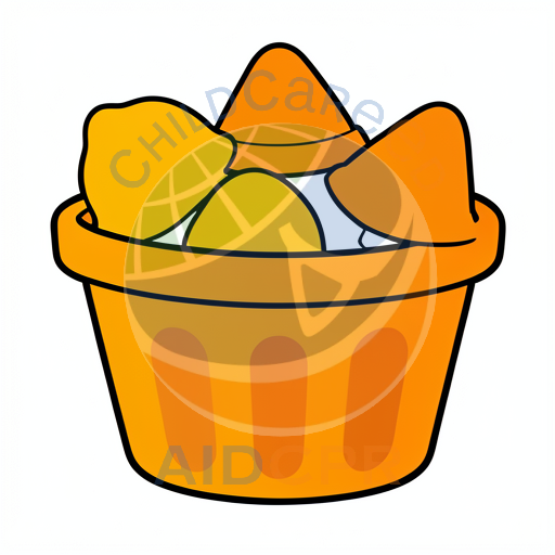Orange basket filled with candy corn