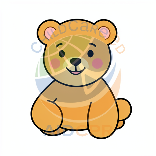 Cute bear sitting with rosy cheeks