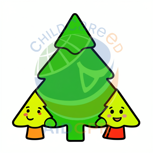 Two smiling cartoon trees with faces