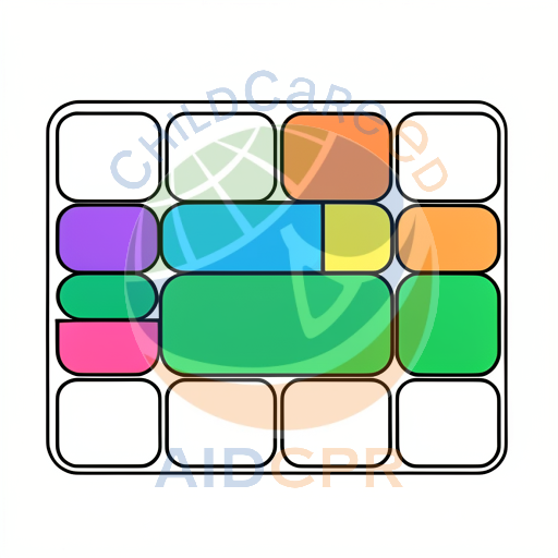 Colorful blocks arranged in a grid pattern