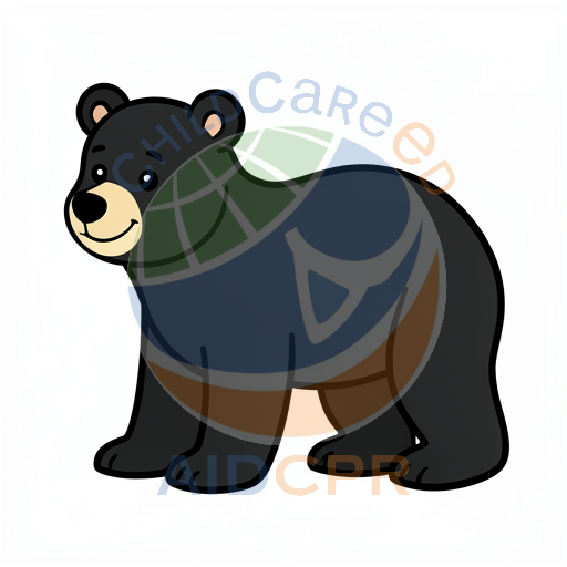Black bear standing with smiling face