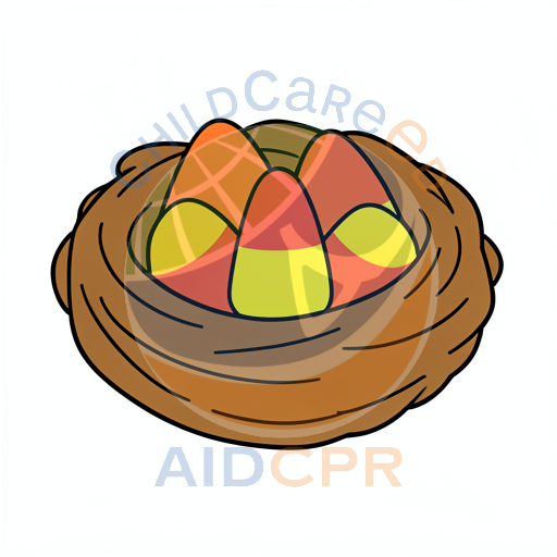 Candy Corn in a Brown Nest