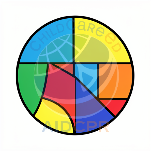 Colorful circle divided into six sections
