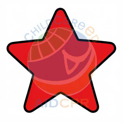 Bright red five-pointed star shape