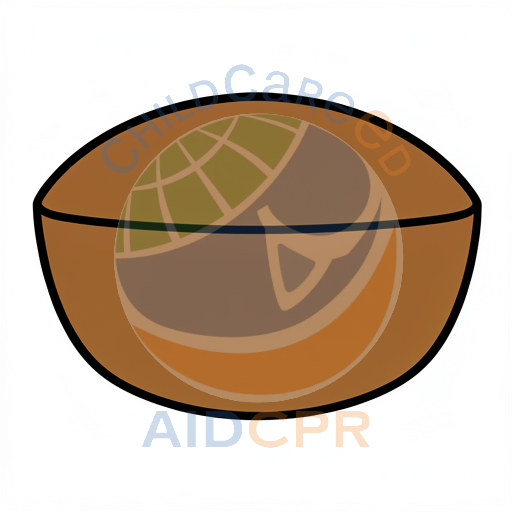Brown oval shape with black border