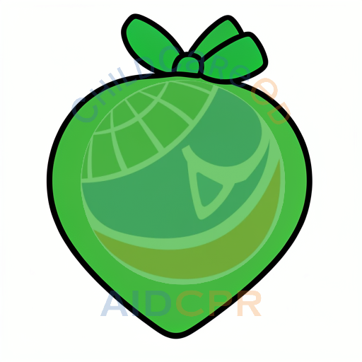Green apple with leafy stem