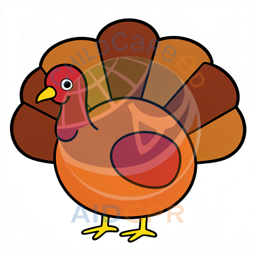 Friendly turkey standing with spread tail