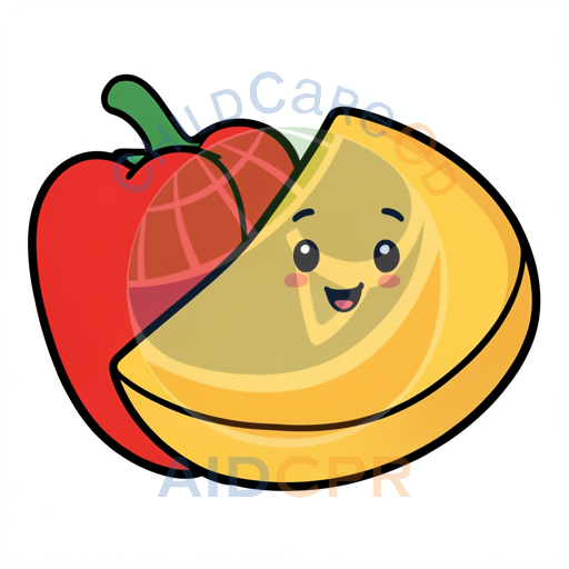 Happy yellow mango slice smiling