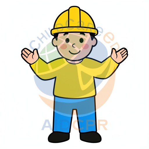 Happy construction worker waving hello