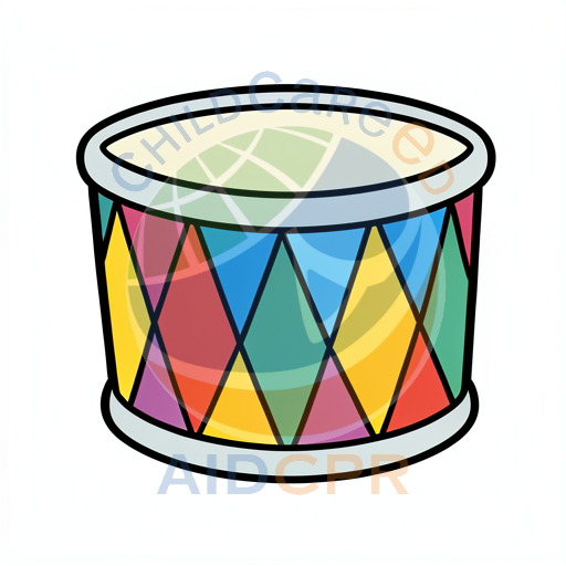 Colorful drum with diamond pattern