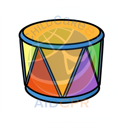 Colorful drum with rainbow pattern