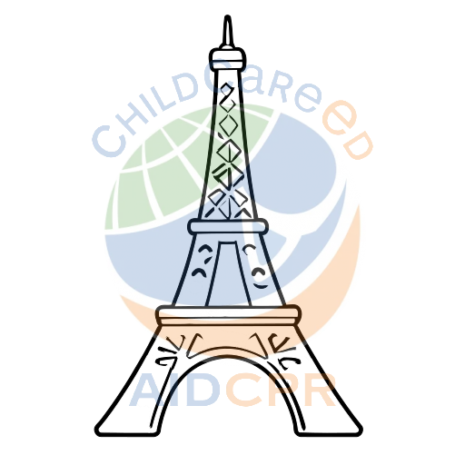 Colorful Eiffel Tower with Patterned Design coloring page