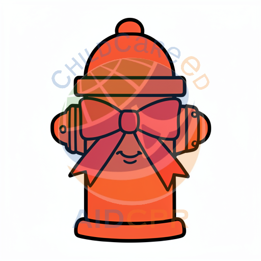 Red fire hydrant with bow tie