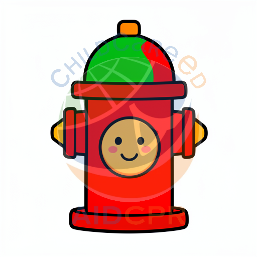 Red fire hydrant with smiling face