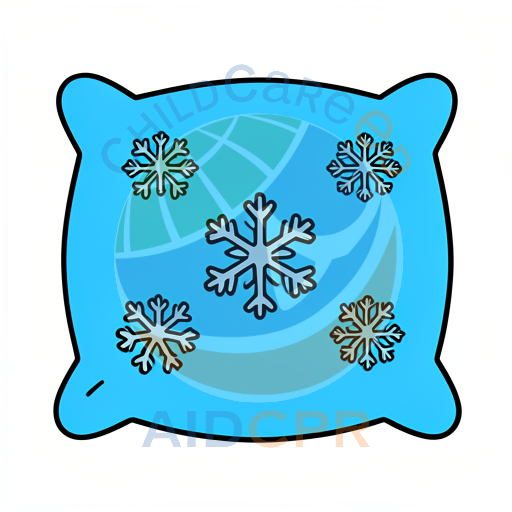 Blue pillow with snowflake patterns