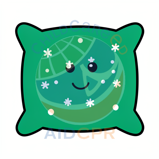 Green Pillow with Snowflake Pattern Smiling