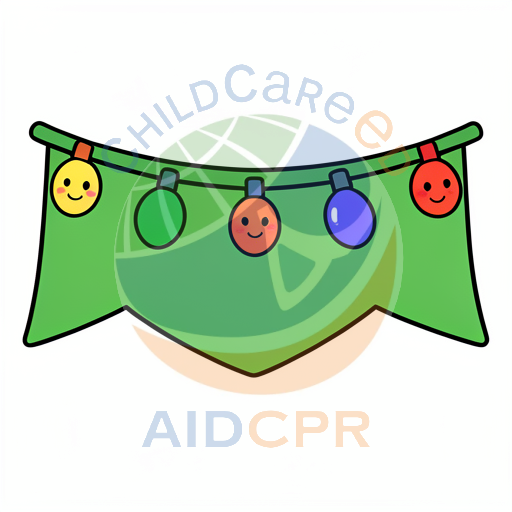 Happy smiling lights on green string