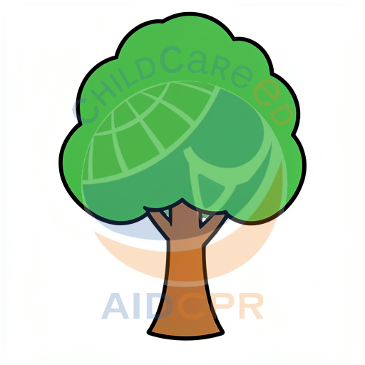 Cartoon tree with rounded canopy
