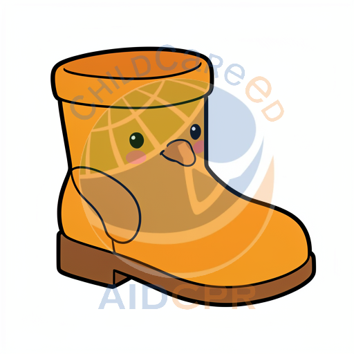 Cute orange boot with smiling face