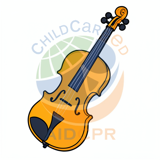 Cartoon violin with four strings