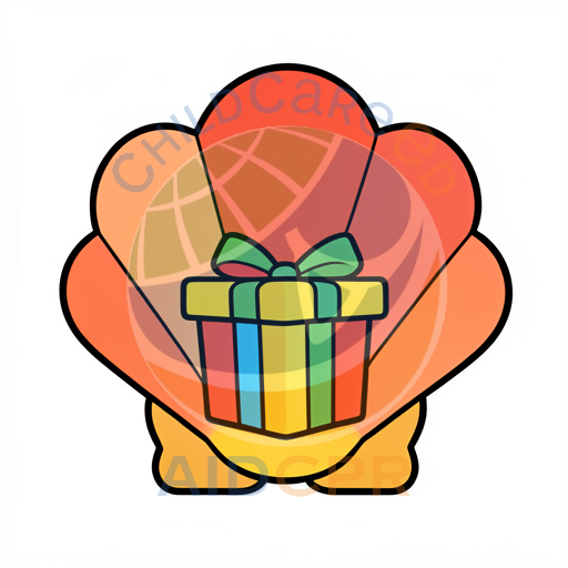Gift in a colorful seashell
