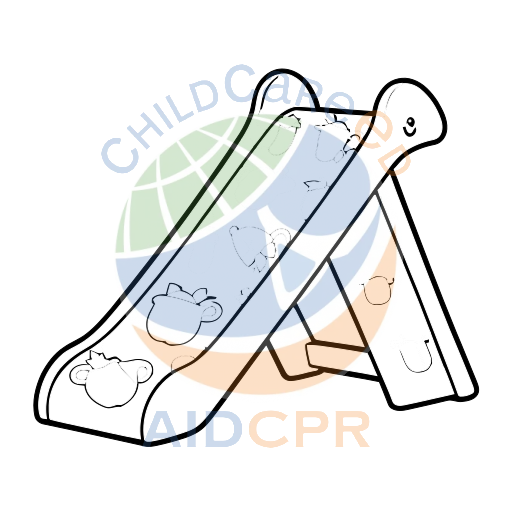 Yellow slide with fruit pattern coloring page