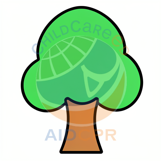 Simple green tree with brown trunk