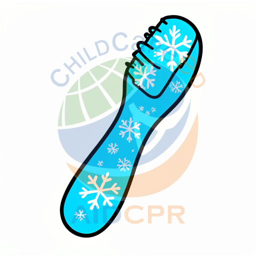 Blue toothbrush with snowflake design