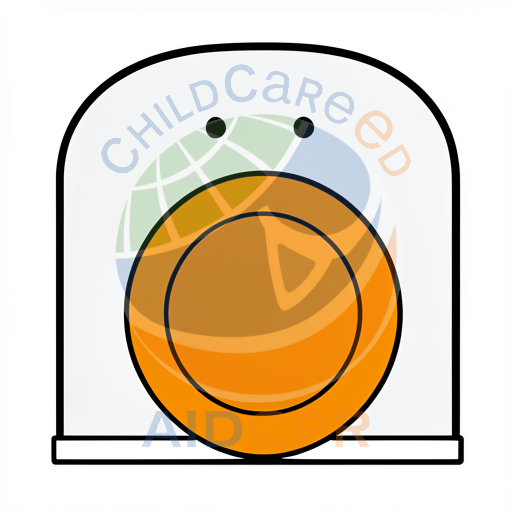 Orange circle with two black dots