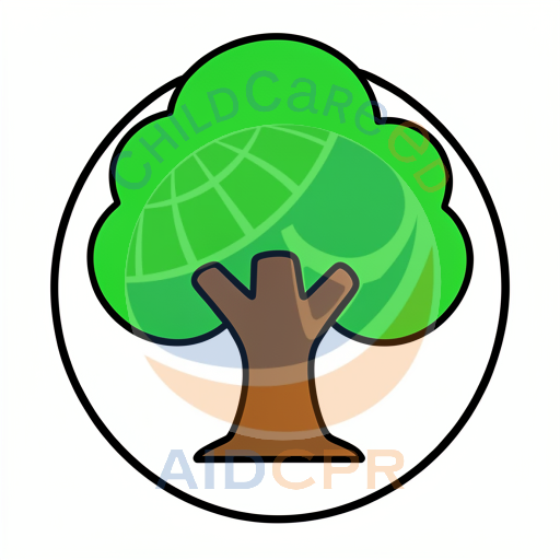 Simple cartoon tree inside white circle